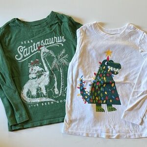 Old Navy 5T Christmas Dinosaur Long Sleeve Tee Set